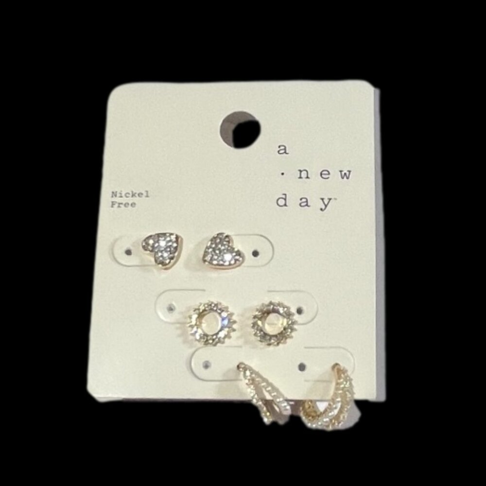 BOGO NWT A New Day 3 Sets of Rhinestone Earrings